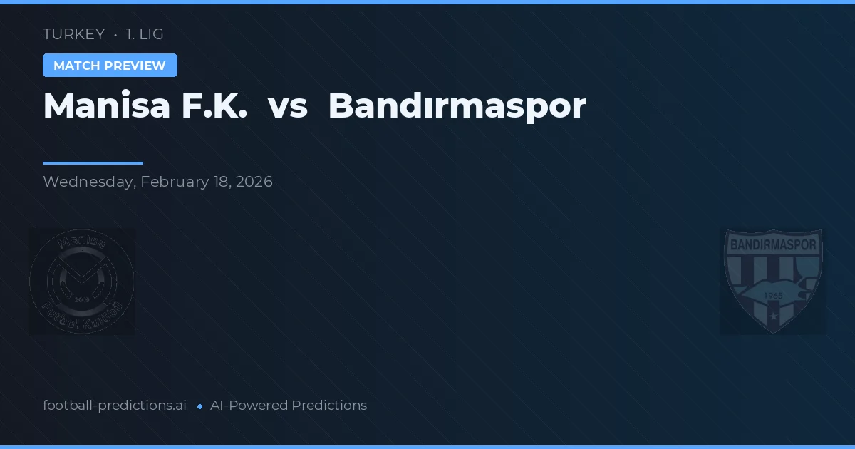 Manisa F.K. vs Bandırmaspor — pronostico e anteprima del match