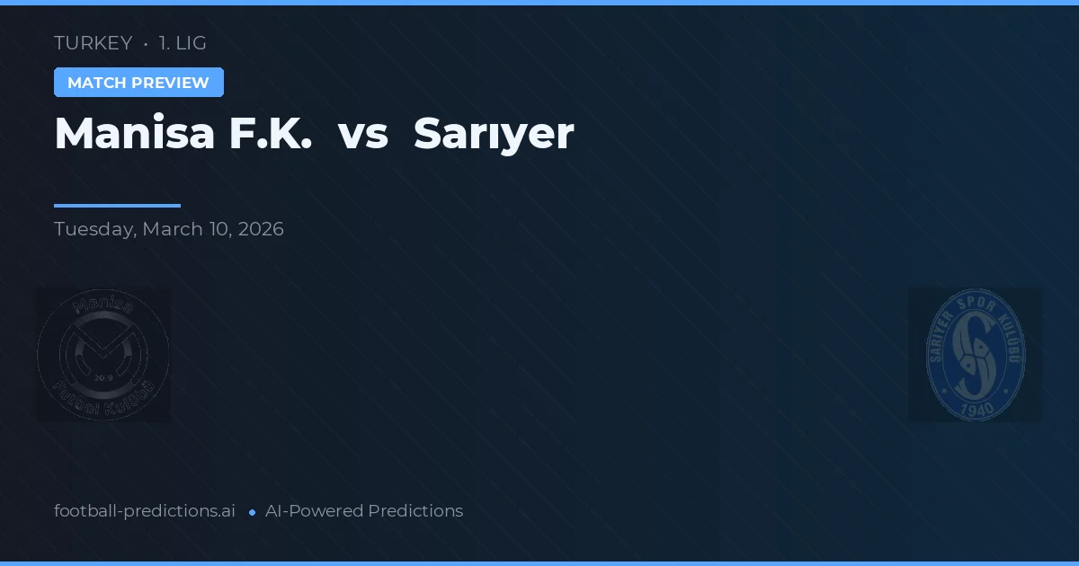 Manisa F.K. vs Sarıyer — pronostic et avant-match