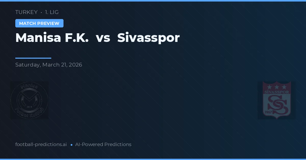 Manisa F.K. vs Sivasspor — dự đoán và xem trước trận đấu