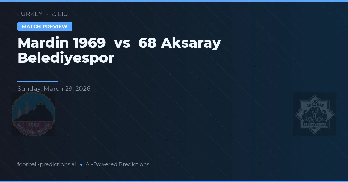 Mardin Büyükşehir Belediyesi - Aksaray Belediyespor — maç tahmini ve önizleme