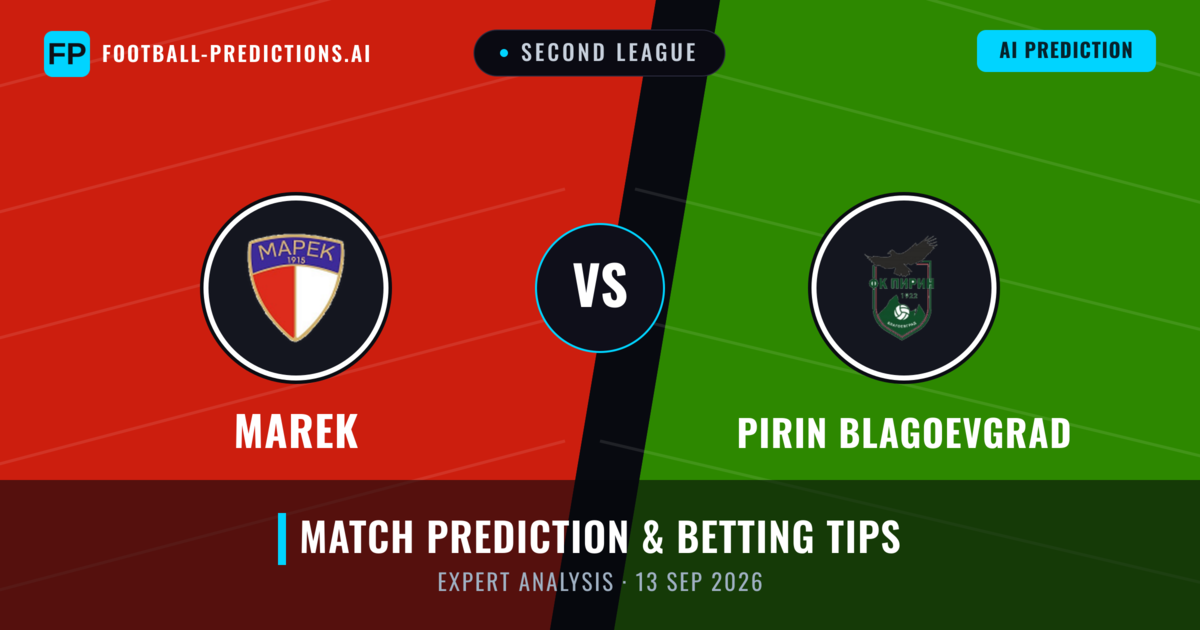 Marek vs Pirin Blagoevgrad — match prediction & preview