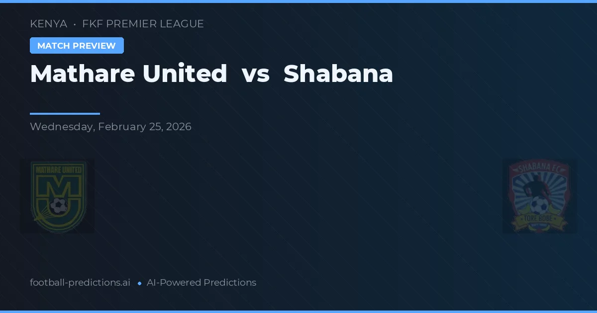 Mathare United vs Shabana — Prognose und Spielvorschau