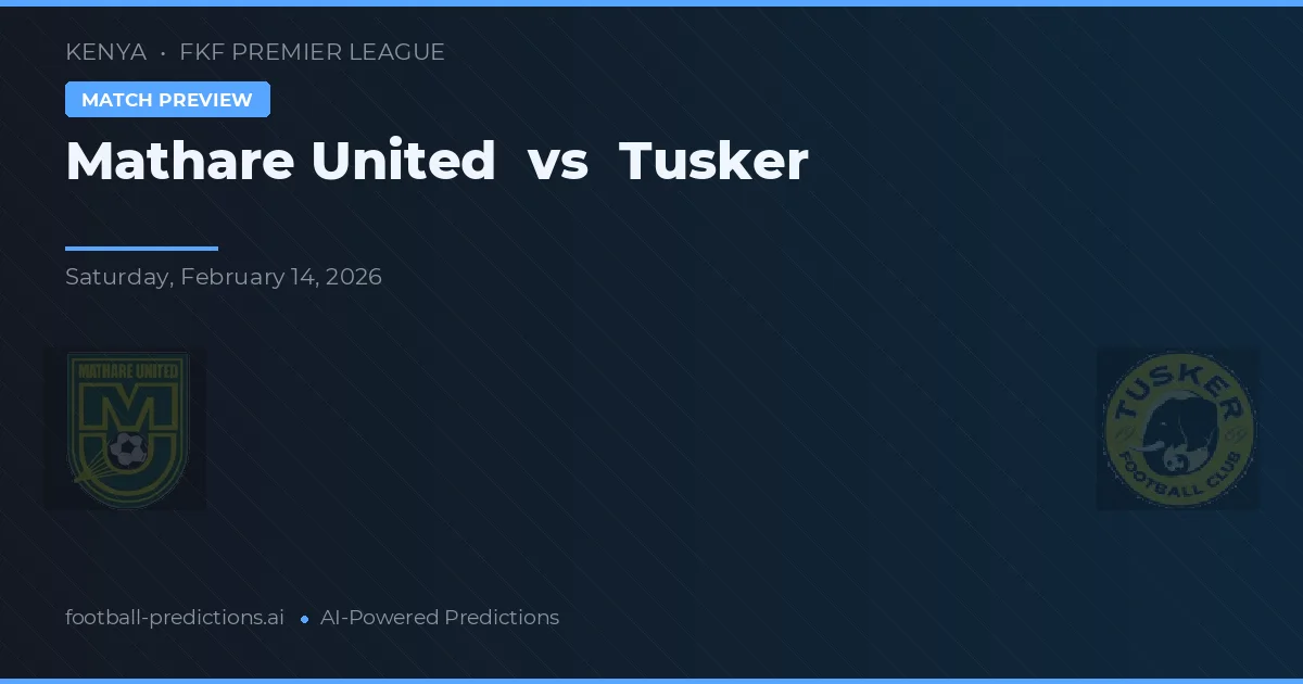 Mathare United vs Tusker — Prognose und Spielvorschau