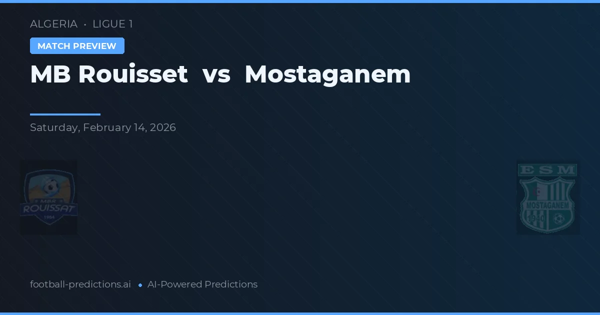 MB Rouisset vs Mostaganem — dự đoán và xem trước trận đấu