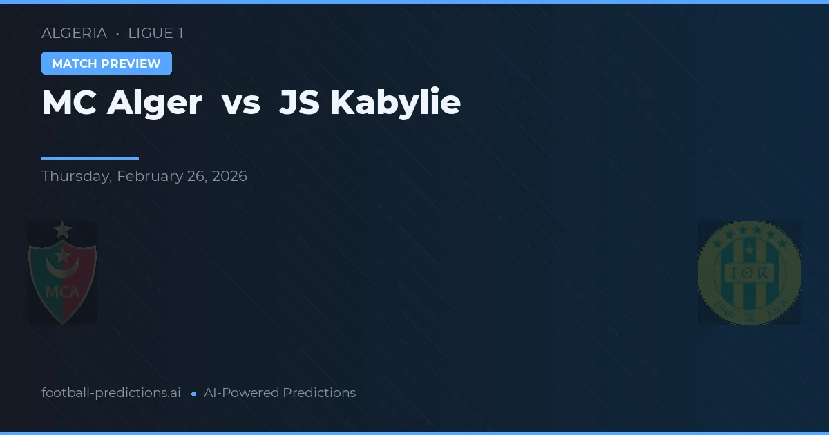 MC Alger vs JS Kabylie — prediksi dan pratinjau pertandingan