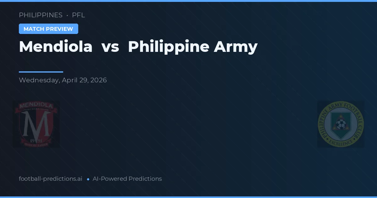 門迪奧拉 vs 菲律賓軍隊 — 比赛预测和前瞻