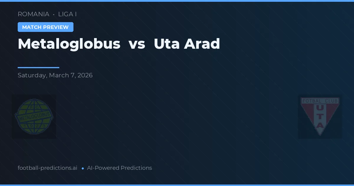 Metaloglobus vs Uta Arad — match prediction & preview