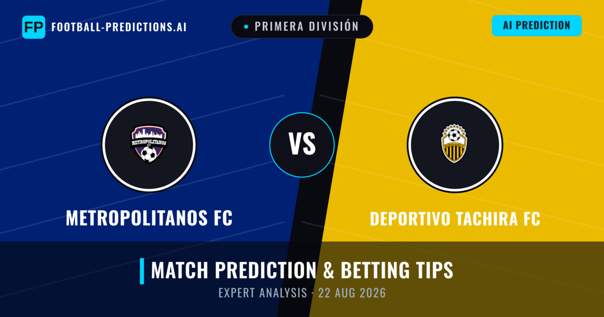 Metropolitanos FC vs Deportivo Tachira FC — match prediction & preview