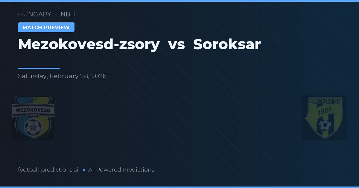 Mezokovesd-Zsory vs Soroksar — hula at preview ng laban