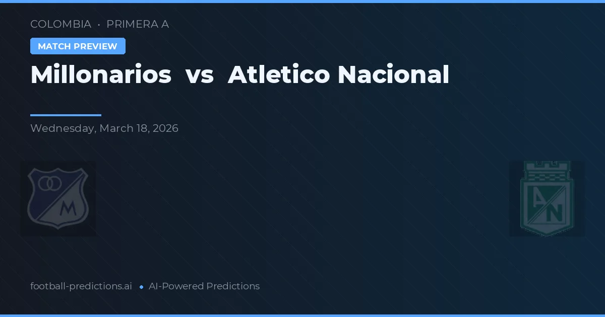 Millonarios vs Atletico Nacional — match prediction & preview
