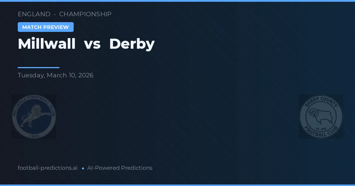 Millwall vs Derby — hula at preview ng laban