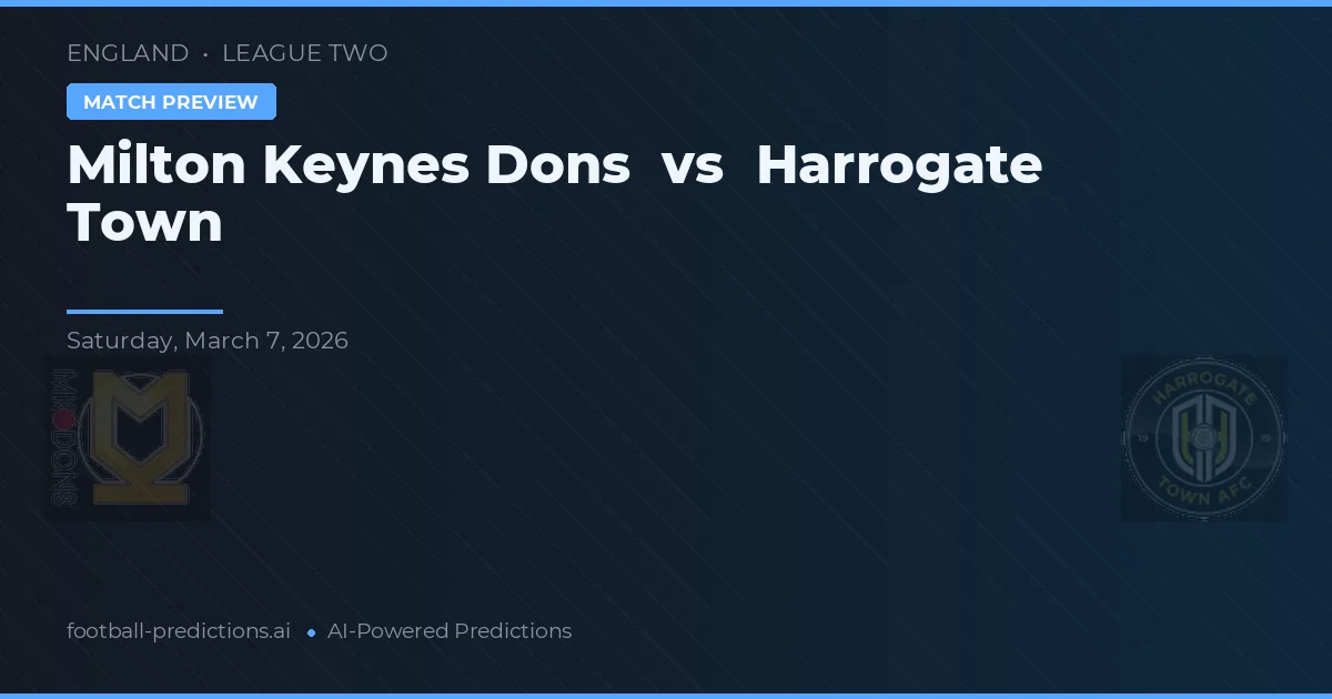 Milton Keynes Dons vs Harrogate Town — pronostico e anteprima del match