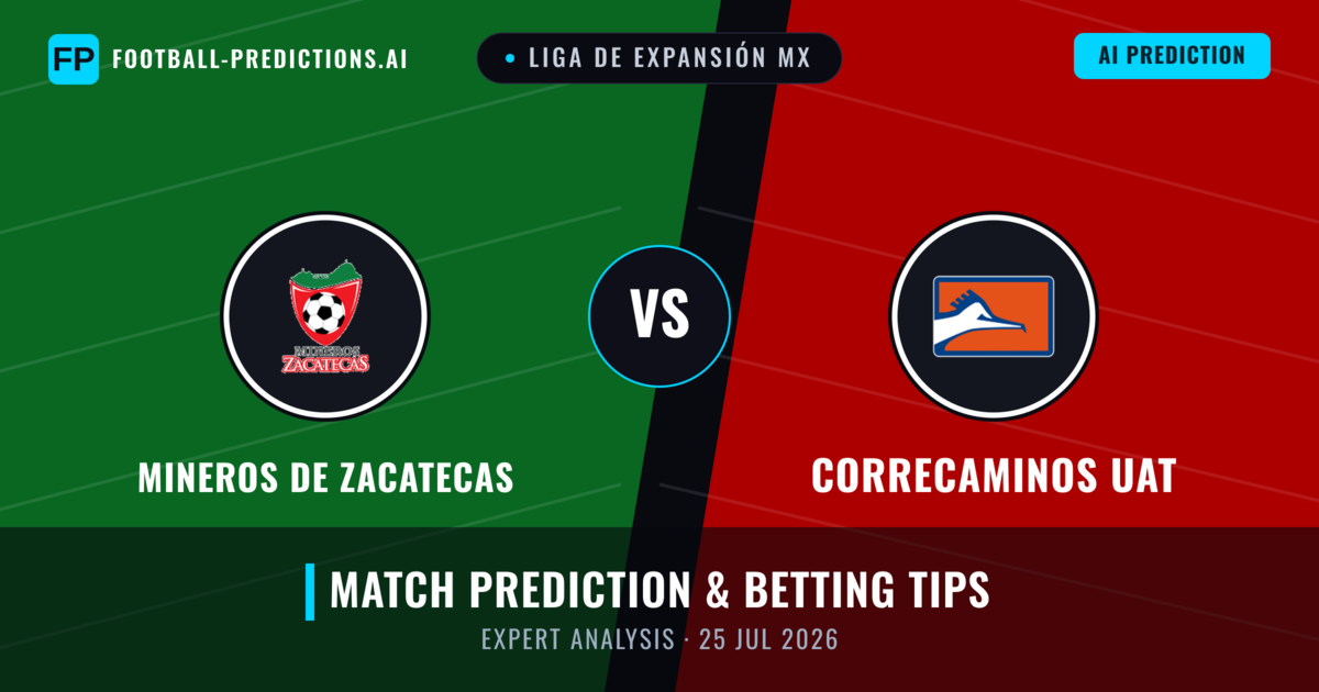 Mineros de Zacatecas vs Correcaminos Uat — match prediction & preview