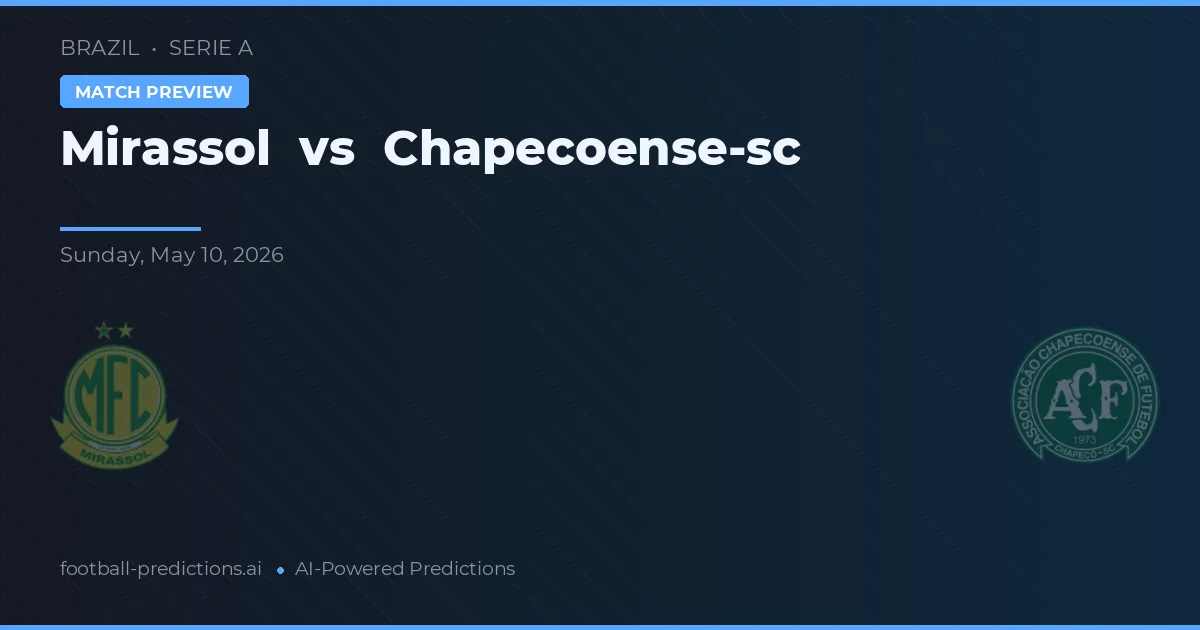 Mirassol vs Chapecoense — pronostic et avant-match