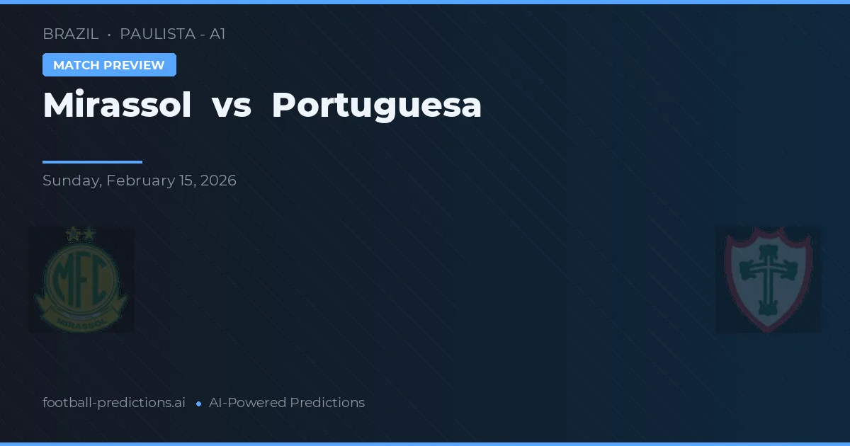 Mirassol vs Portuguesa — prediksi dan pratinjau pertandingan