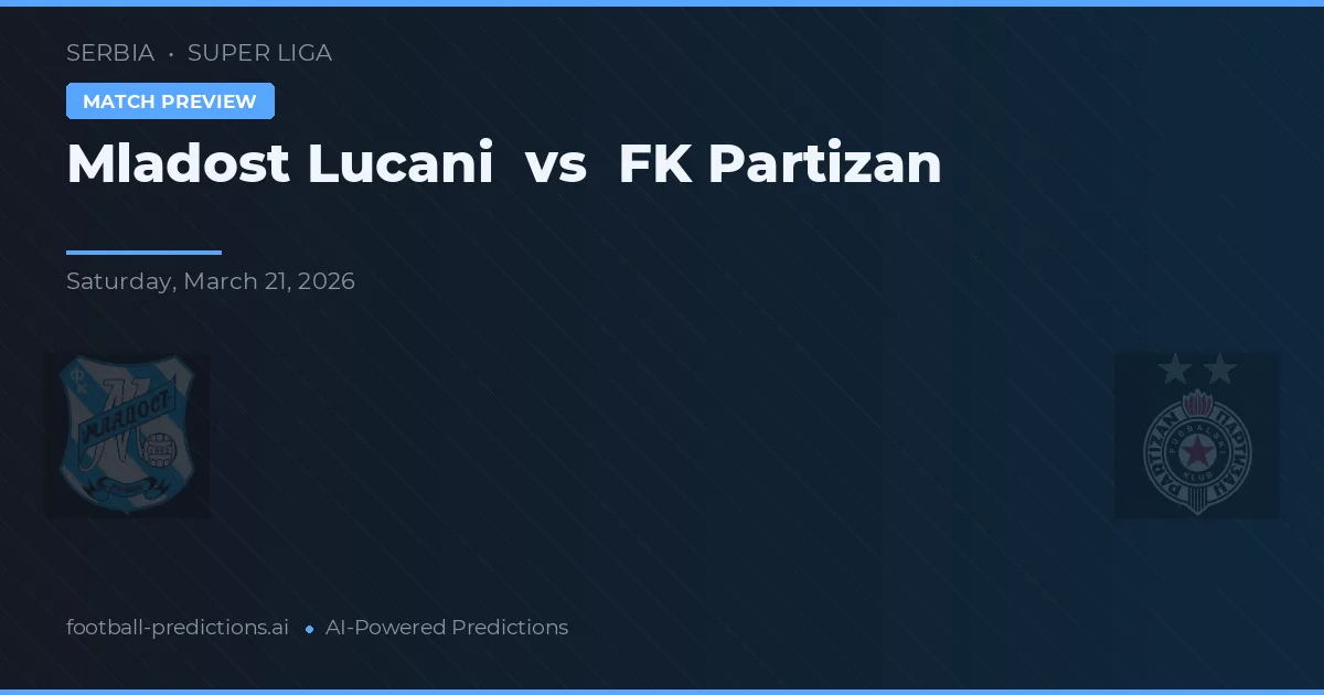 Mladost Lucani vs FK Partizan — match prediction & preview