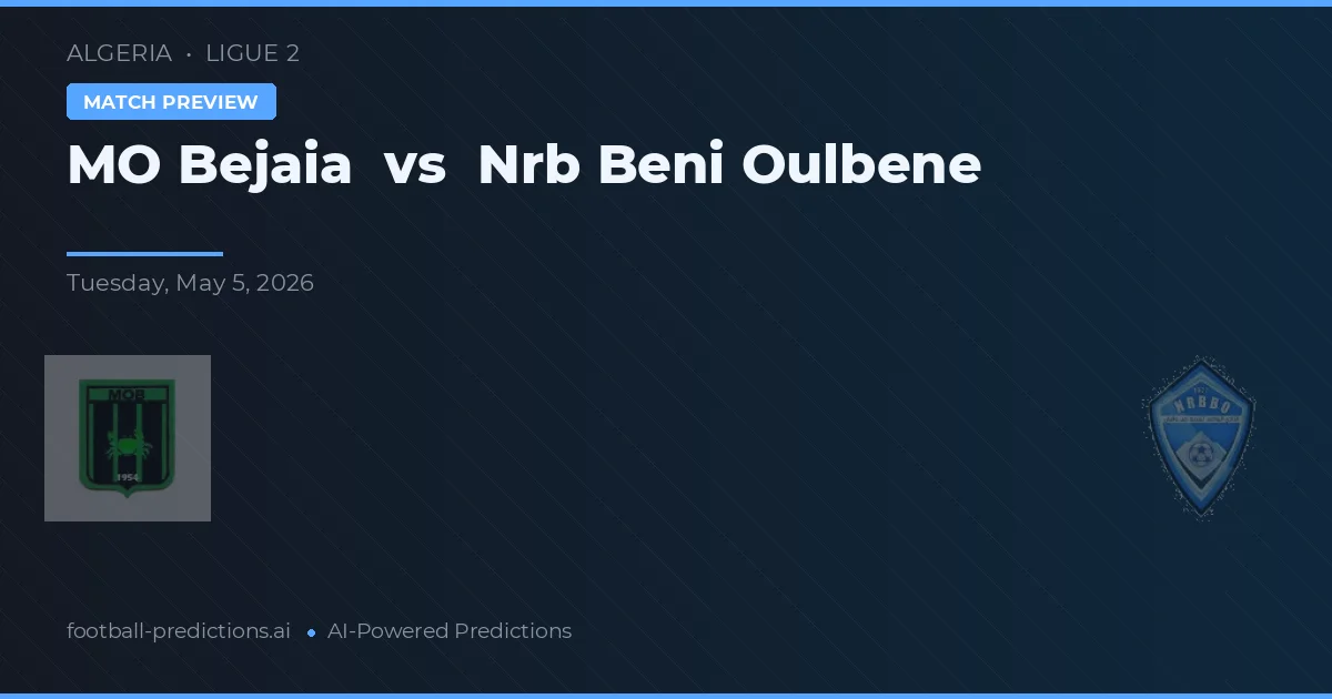 MO Bejaia vs Nrb Beni Oulbene — match prediction & preview