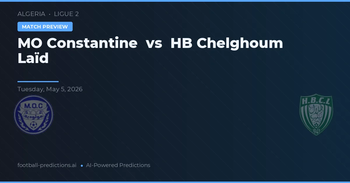 MO Constantine vs HB Chelghoum Laïd — pronostico e anteprima del match