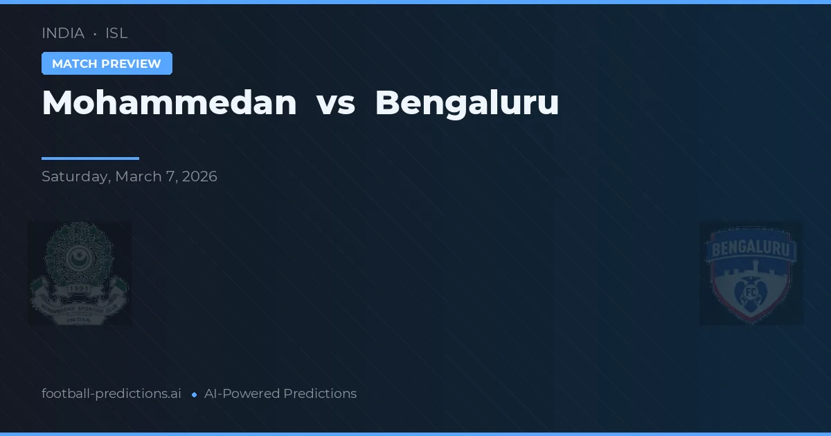Mohammedan vs Bengaluru — match prediction & preview