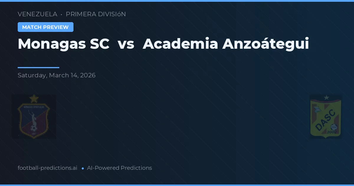 Monagas SC vs Academia Anzoátegui — match prediction & preview