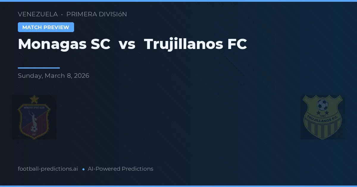 Monagas SC vs Trujillanos FC — pronostico e anteprima del match