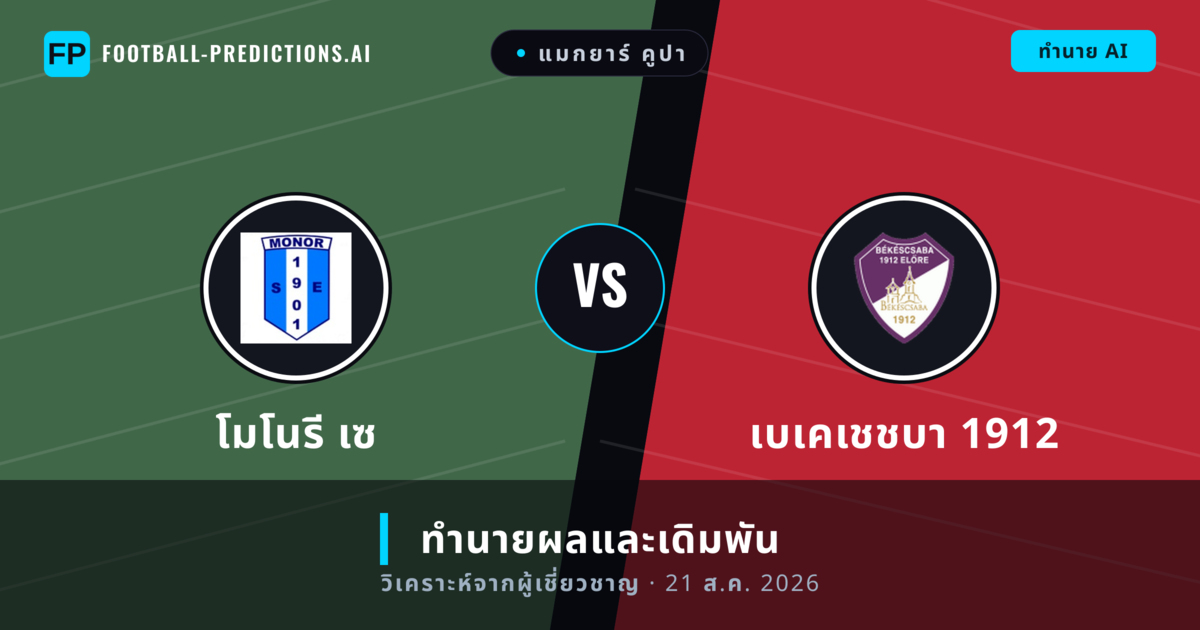 โมโนรี เซ พบ เบเคเชชบา 1912 — ทำนายผลและพรีวิวการแข่งขัน