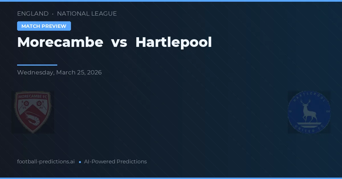 Morecambe vs Hartlepool — match prediction & preview