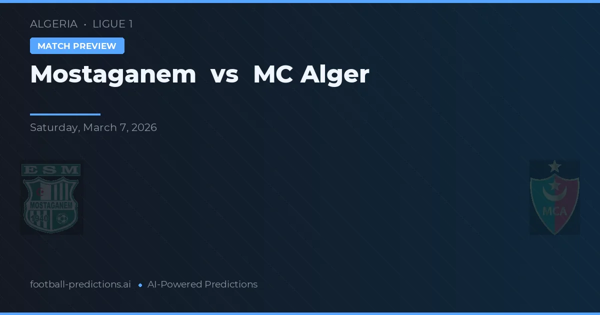 Mostaganem vs MC Alger — pronostico e anteprima del match