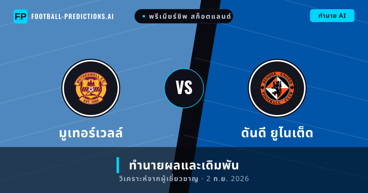 มูเทอร์เวลล์ พบ ดันดี ยูไนเต็ด — ทำนายผลและพรีวิวการแข่งขัน