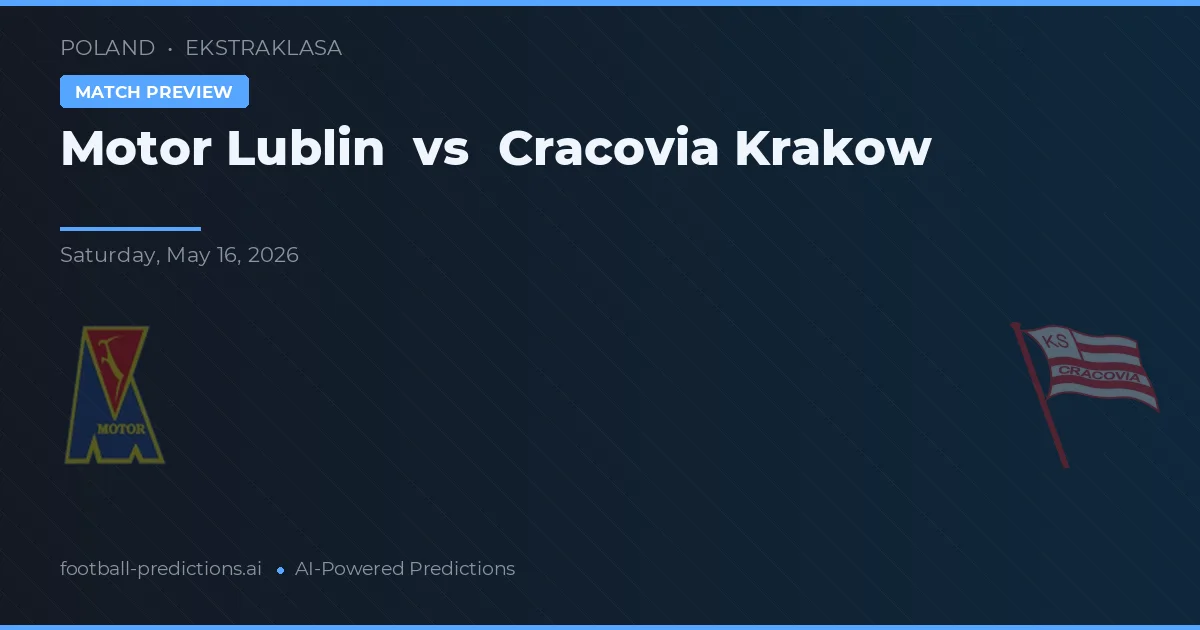 Motor Lublin vs Cracovia Kraków — pronostic et avant-match