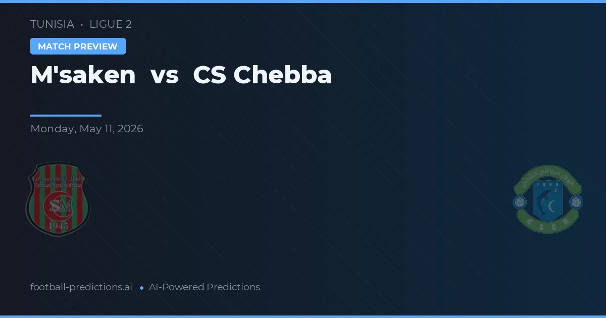 M'saken vs CS Chebba — match prediction & preview
