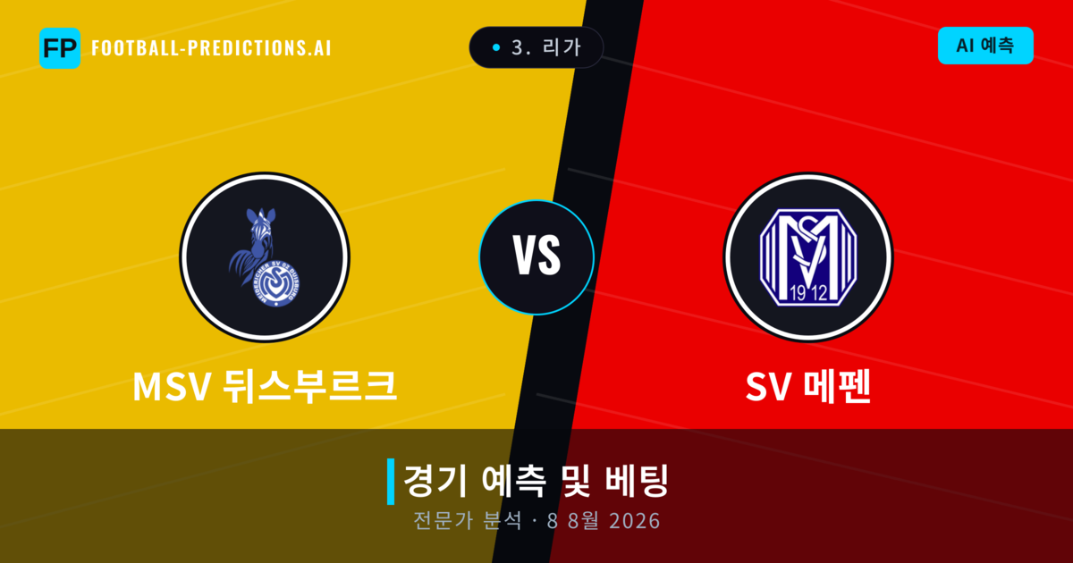 MSV 뒤스부르크 대 SV 메펜 — 경기 예측 및 프리뷰