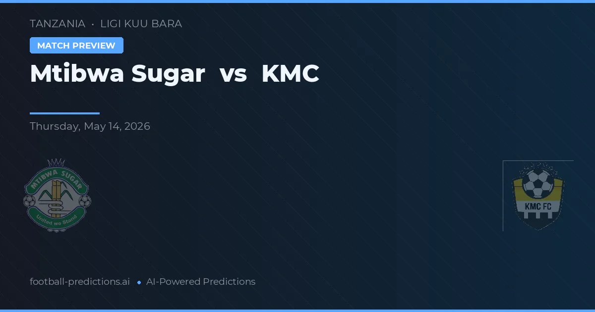 Mtibwa Sugar vs KMC — match prediction & preview
