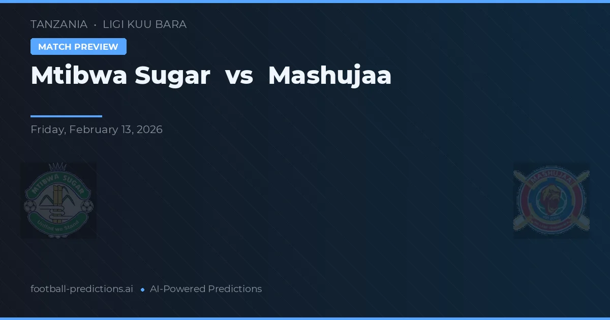 Mtibwa Sugar vs Mashujaa — pronostic et avant-match