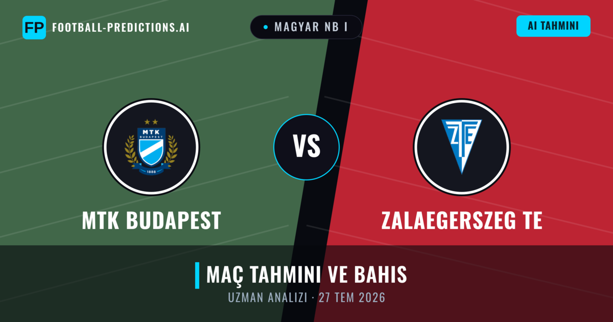 MTK Budapest - Zalaegerszeg TE — maç tahmini ve önizleme