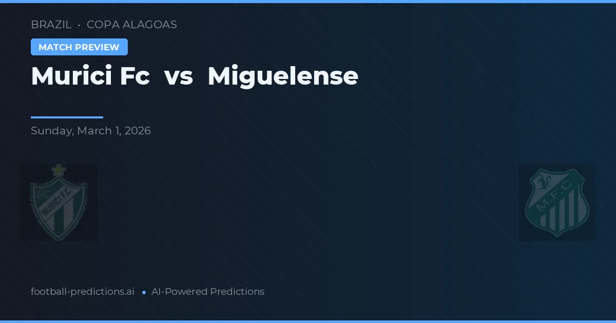 Murici Fc vs Miguelense — match prediction & preview