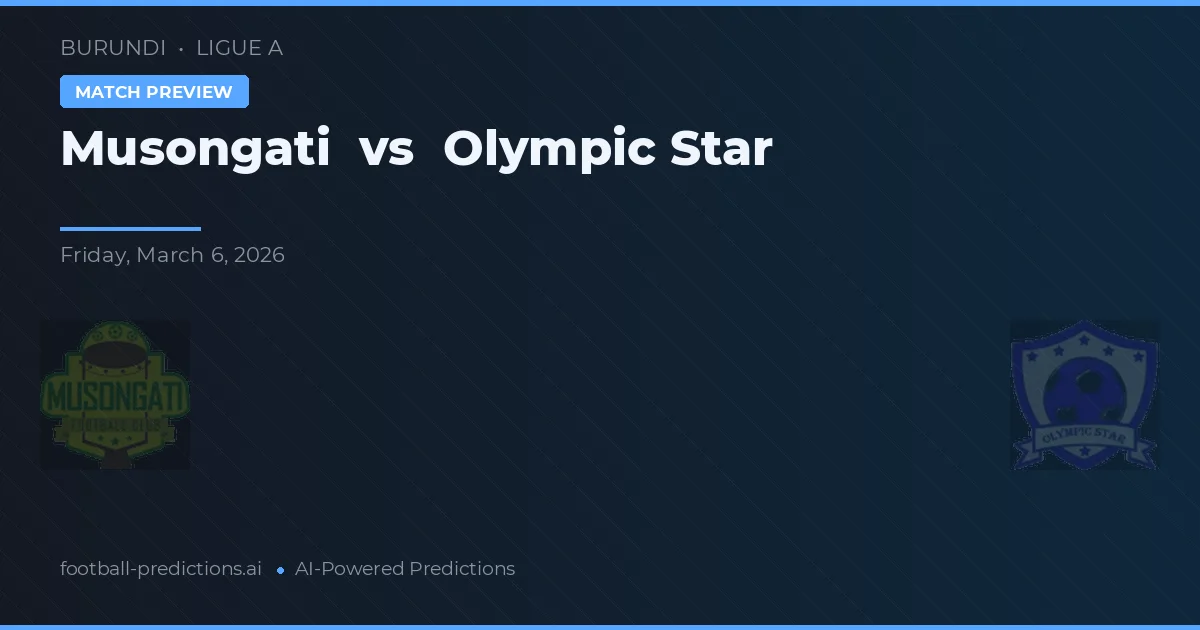 Musongati vs Olympic Star — pronostico e anteprima del match