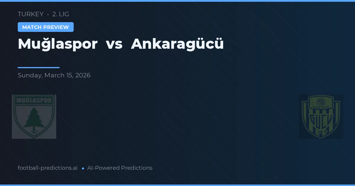 Muğlaspor vs Ankaragücü — pronostic et avant-match