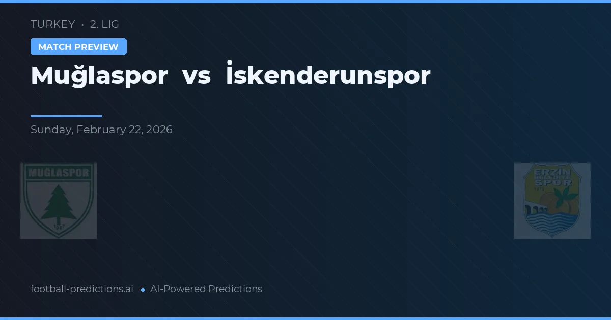 Muğlaspor vs İskenderunspor — Prognose und Spielvorschau