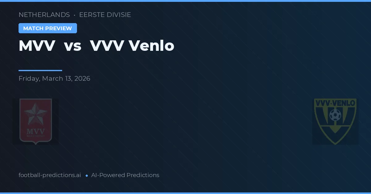 MVV vs VVV Venlo — prediksi dan pratinjau pertandingan