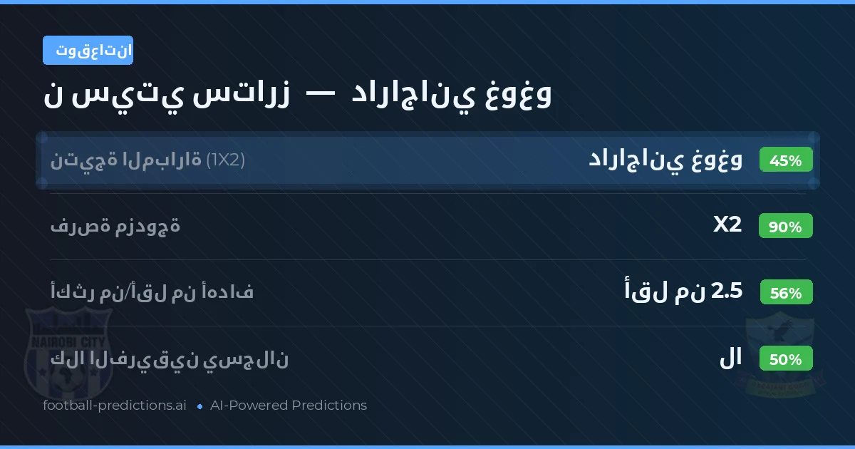 توقعاتنا: ن سيتي ستارز ضد داراجاني غوغو