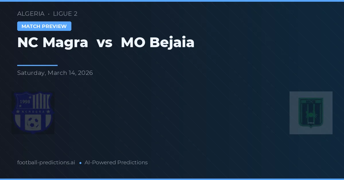 NC Magra vs MO Bejaia — prediksi dan pratinjau pertandingan