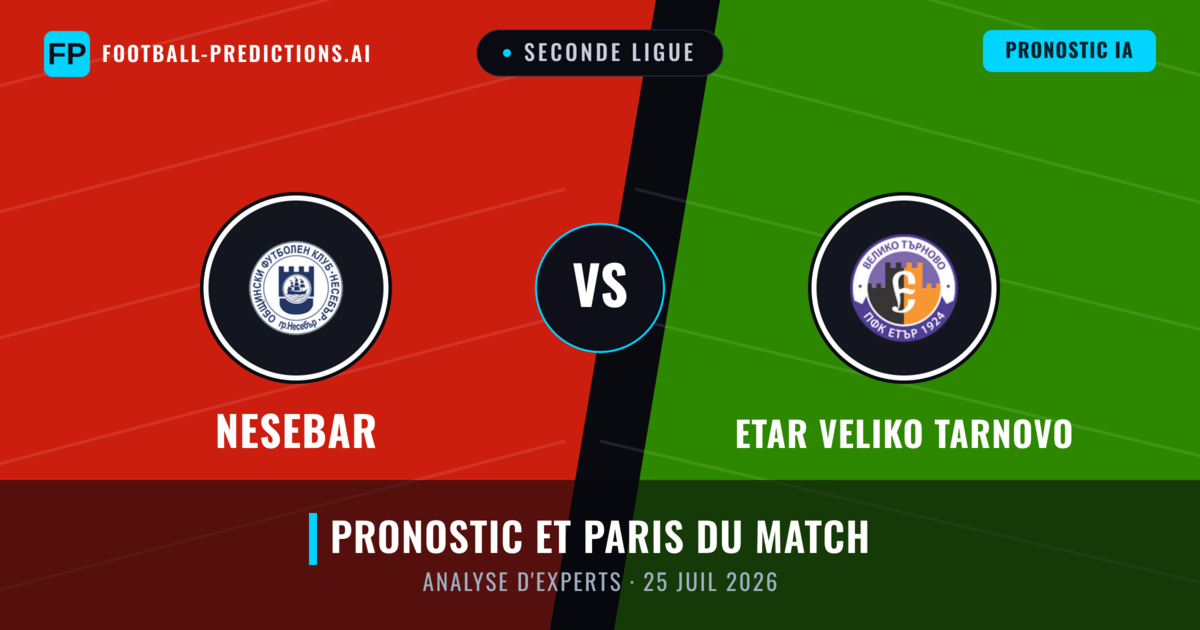 Nesebar vs Etar Veliko Tarnovo — pronostic et avant-match