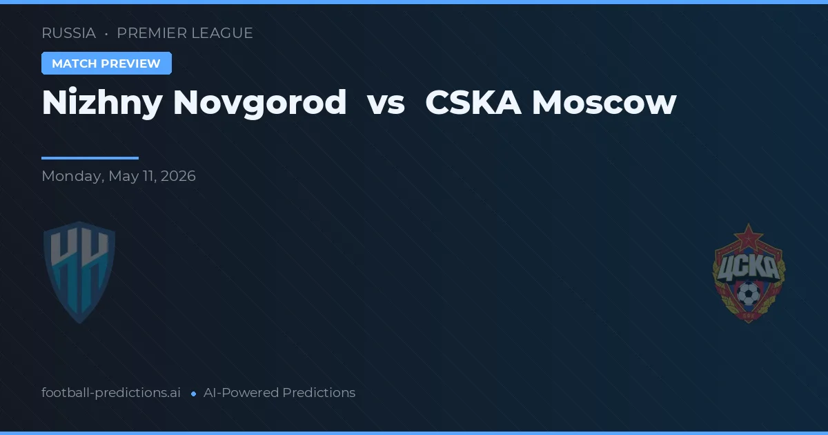 Nizhny Novgorod vs CSKA Moscou — pronostic et avant-match