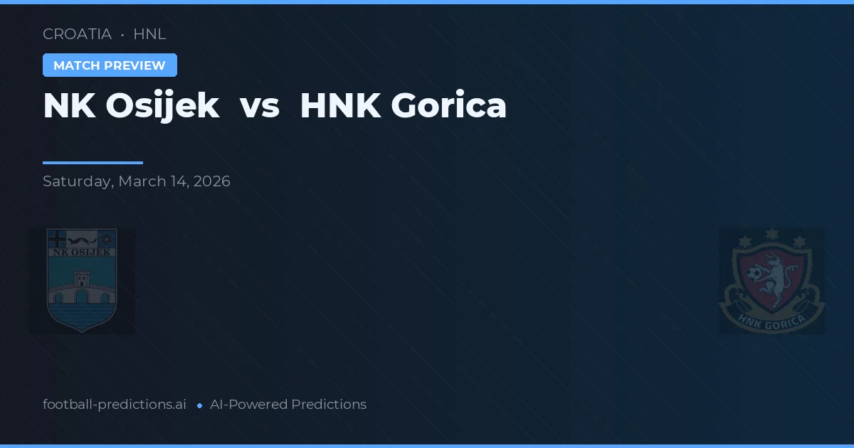 NK Osijek vs HNK Gorica — pronostic et avant-match