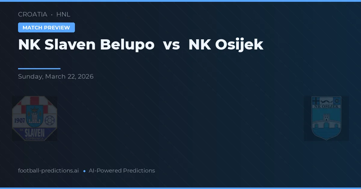NK Slaven Belupo vs NK Osijek — pronostic et avant-match
