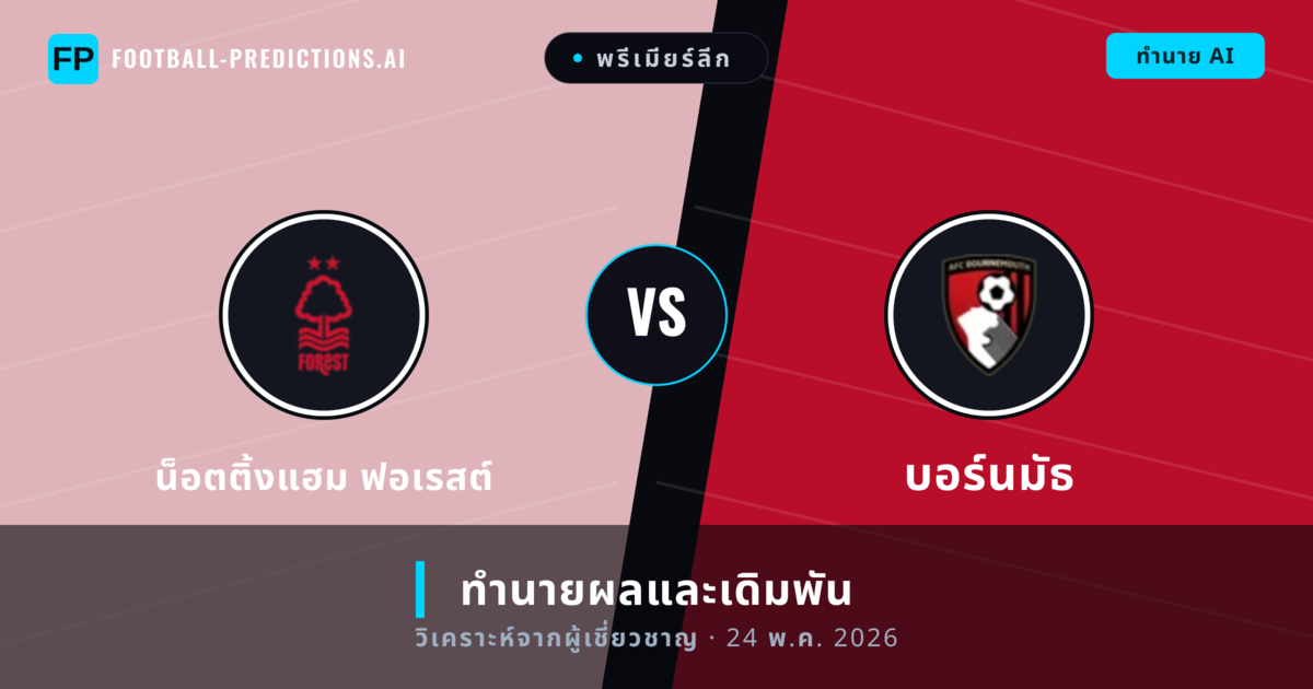 น็อตติ้งแฮม ฟอเรสต์ พบ บอร์นมัธ — ทำนายผลและพรีวิวการแข่งขัน