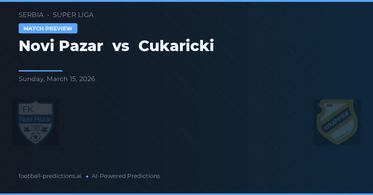 Novi Pazar vs Cukaricki — match prediction & preview