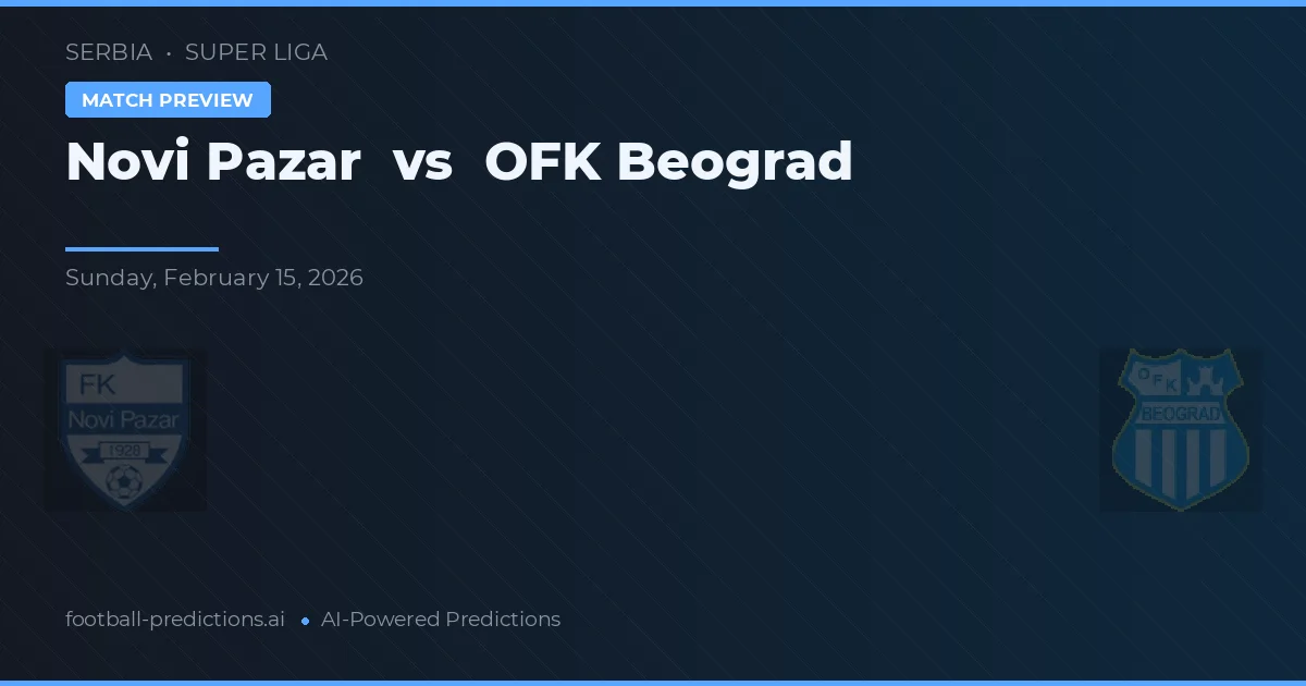 Novi Pazar vs OFK Belgrade — pronostic et avant-match