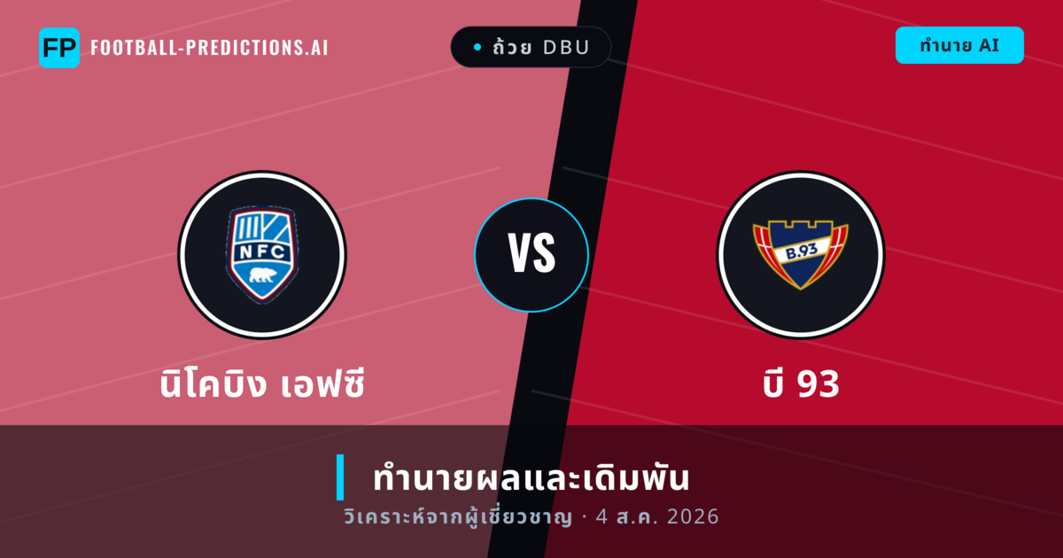 นิโคบิง เอฟซี พบ บี 93 — ทำนายผลและพรีวิวการแข่งขัน